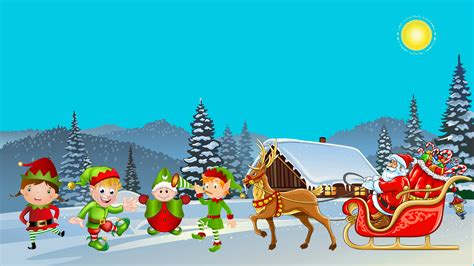 santa claus sled   deer christmas gifts  kids  ultra hd desktop wallpapers