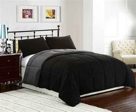 Sometimes very crisp clean lines is what sets a bedroom apart from something just thrown together and one that has some thought applied. King Reversible Comforter Set, 3 Piece - Bachelor On A Budget