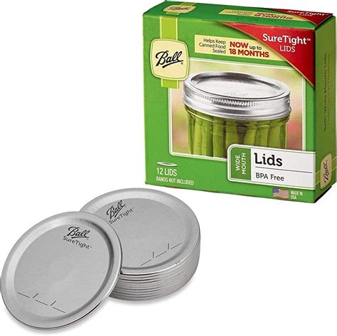 ball wide mouth mason jar lids 12 count per pack 1 pack total