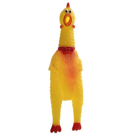 Yellow Red Soft Plastic Squeeze Shrilling Chicken Toy Chicken Toys Soft Plastic Classic Toys