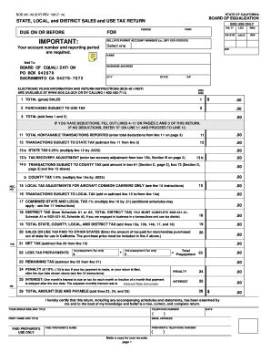 If you're tired of filling out tax forms, try freetaxusa. Boe 401 A2 S1f Rev 108 7 14 State Local And District Sales And Use Tax Return - Fill Online ...