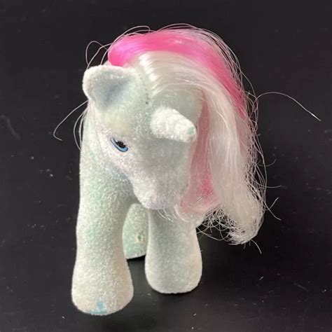 Vintage My Little Pony So Soft Fifi Flocked Unicorn Pony G1 Mlp Blue