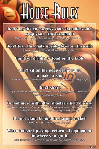 Pool House Rules Poster 61x91cm 8 Ball Snooker Picture Print New Art