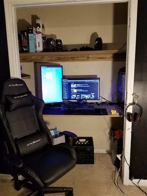 Closet Desk Conversion About 50 Done Gaming Computer Desk Pc Gaming