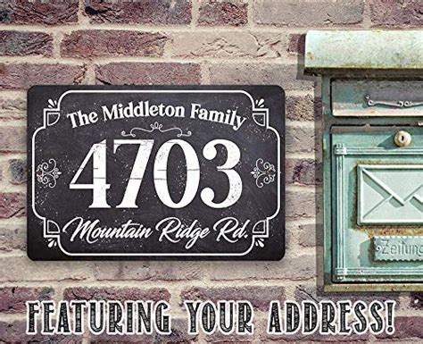Personalized House Number Sign Rectangular House Number For Outside