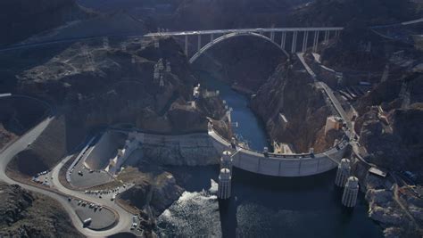 Aerial View Hoover Dam Bypass Project On Us 93 And Colorado River