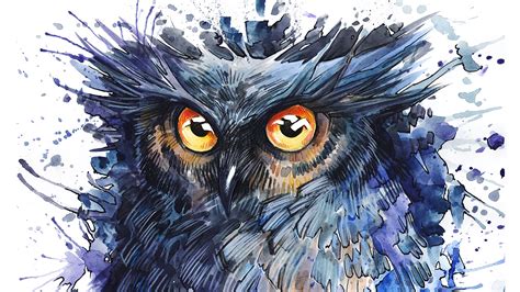 Download Wallpaper 1920x1080 Owl Art Spots Bird Full Hd