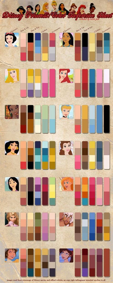 Chart Disney Princess Colors