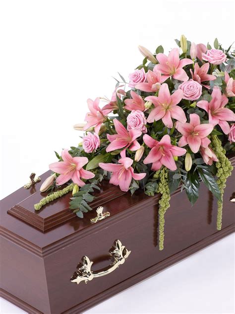 Lily And Rose Casket Spray Pink Arbour Blooms
