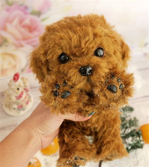 Realistic Plush Poodle Puppy Pet Portrait Collectible Pet Toy Etsy