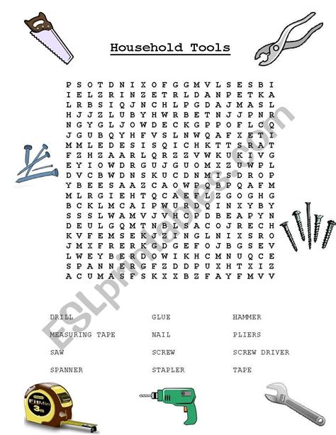 Woodworking Tools Word Search