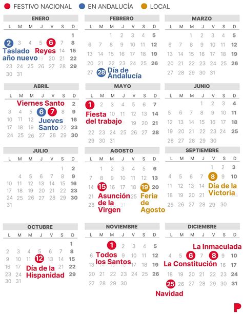 Calendario Laboral MÁlaga 2023 Con Todos Los Festivos
