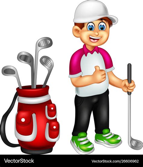 Funny Golfer Cartoon Royalty Free Vector Image