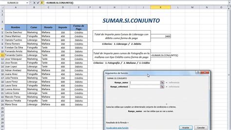 Ejemplos De Sumar Si Conjunto En Excel Opciones De Ejemplo