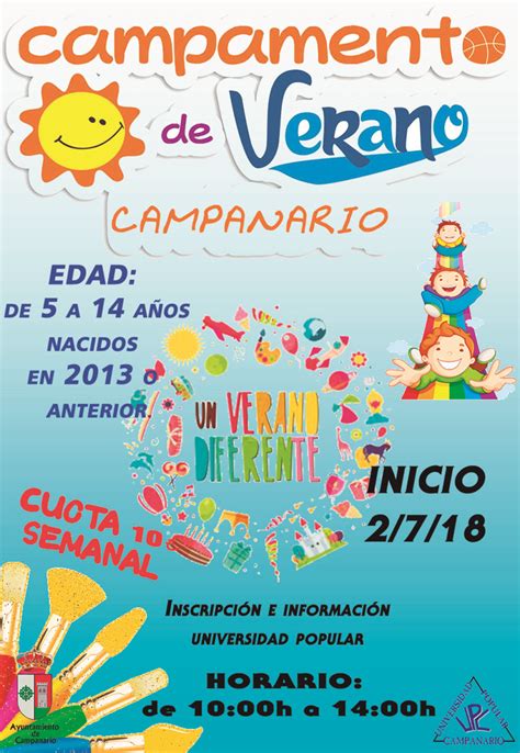 Abierto El Plazo De Inscripción Para El Campamento De Verano 2018