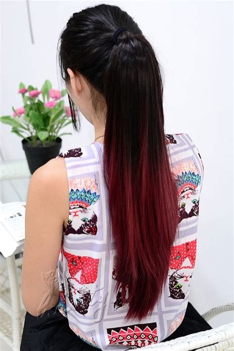 Black And Red Dip Dye Hair Extensions Dip Dye Hair Red