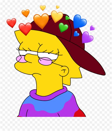 Aesthetic Heart Memes Simpsons Lisa Simpson Sticker Emojihomer
