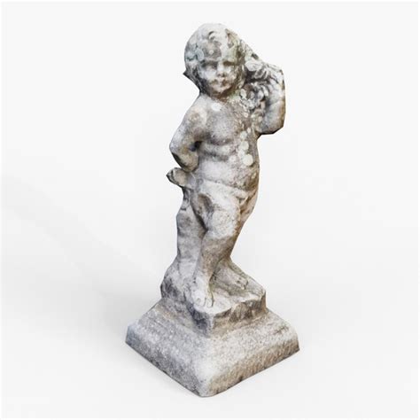 3d Weathered Cherub Angel Statue Model Turbosquid 1760459
