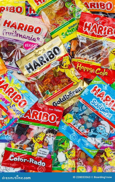 haribo gummy bear gummi candy candies different types variety background portrait format