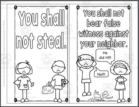 10 Commandments For Kids Coloring Sheet