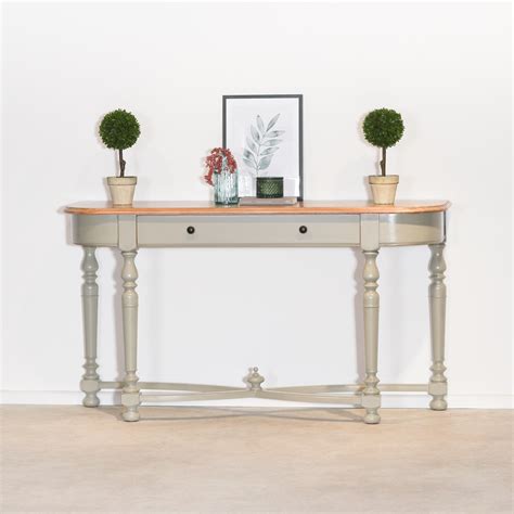 French Country Style Console Table With Wooden Top