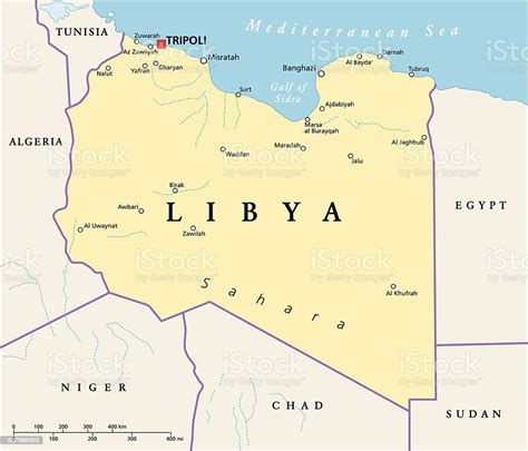 Libya Political Map Stock Illustration Download Image Now Libya