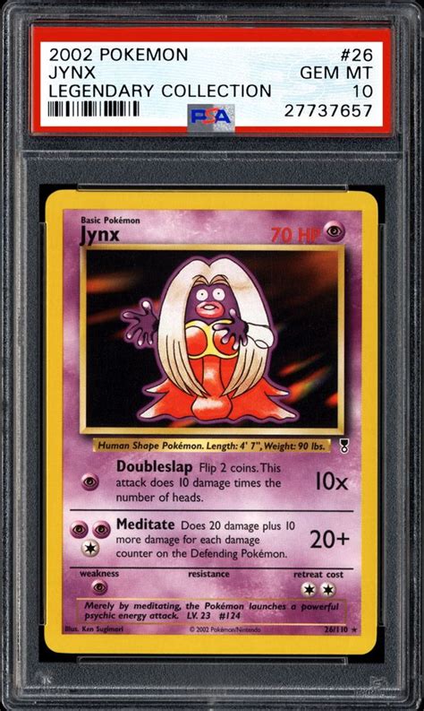 Just make sure u request a total before paying! 2002 Nintendo Pokemon Legendary Collection Jynx | PSA CardFacts®