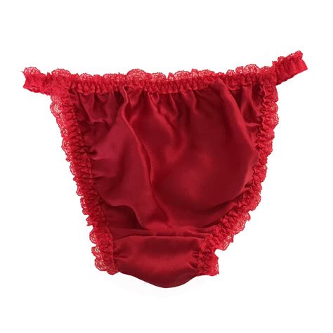 luxury silk frilly lace bikini tanga knicker underwear sissy panties size 10 16 ebay
