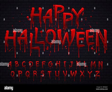 Halloween Schrift Horror Alphabet Buchstaben Schreiben Blut Gruselige