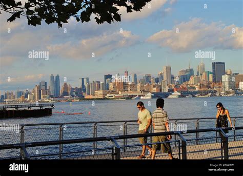 View Of New York City From Hoboken Nj Across The Hudson River Stock
