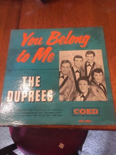 The Duprees You Belong To Me 1962 Rock Funksoul Doo Wop Lp Auction Details