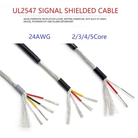 Ul2547 Signal Shielded Cable 24awg Pvc Insulated 2 3 4 5 Cores Shielded