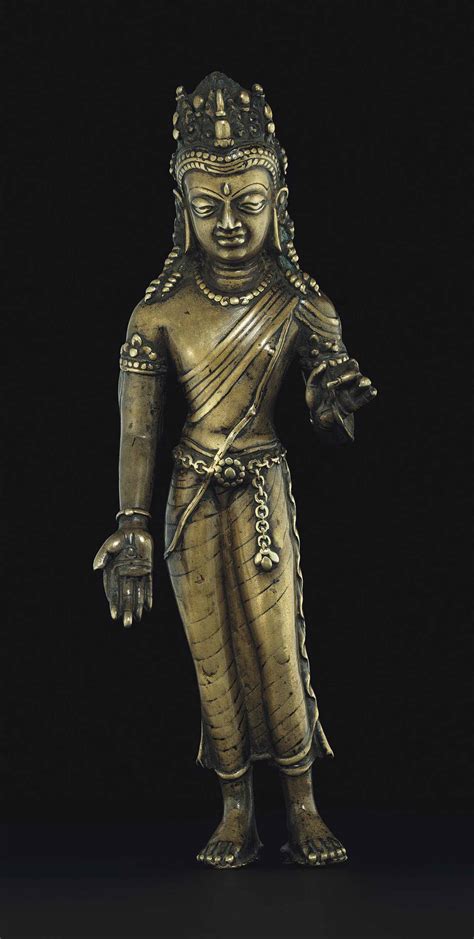 A Rare Bronze Figure Of Maitreya Northeast India Nalanda 7th
