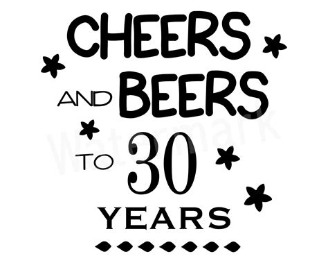 Cheers And Beers To 30 Years Birthday Svg 30th Birthday Svg Etsy