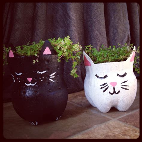 Quick craft: Soda Bottle Kitty Planters | Alaska Knit Nat