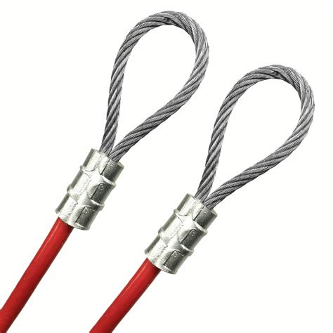 Psi 1ft To 75ft Made To Order 14 Vinyl Coated Pvc Red Galvanized Steel Cable With Looped Ends 3