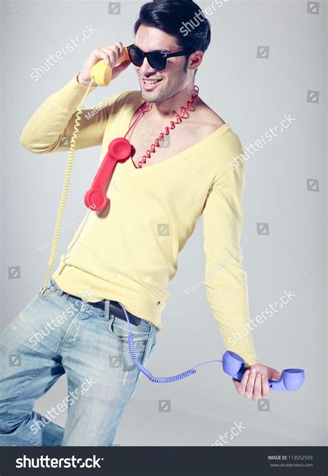 Funny Call Center Guy Hipster Glasses Stock Photo 113552593 Shutterstock
