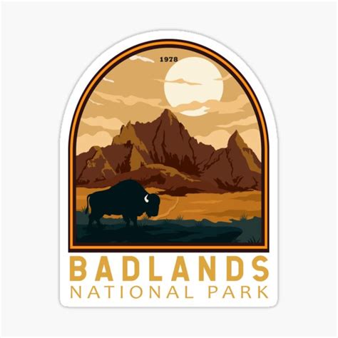 Badlands National Park Vintage Emblem Sticker For Sale By