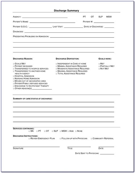 9 Best Images Of Free Printable Hospital Discharge Forms Blank For Er