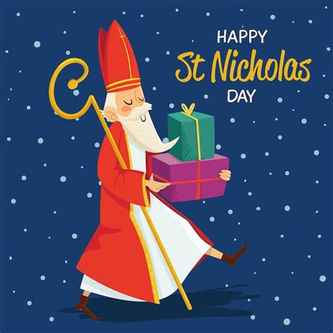 Premium Vector Hand Drawn Background Saint Nicholas Day