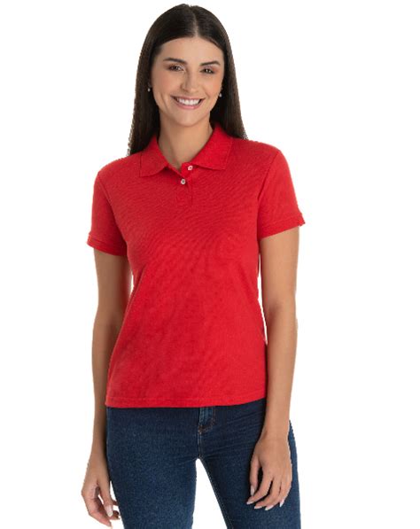 Kit De Camisa Polo P A Feminina Vermelha Direto De F Brica Loja