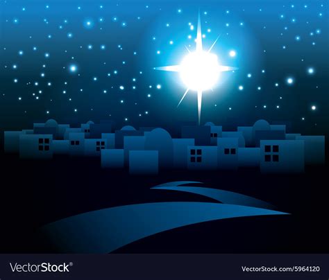 Starry Night Bethlehem Religious Christmas Theme Vector Image