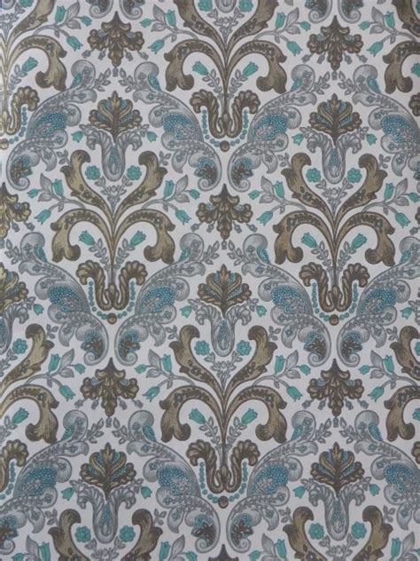 Blue Grey Gold Medallion Wallpaper Funkywalls Dé Webshop Voor