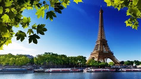Paris Eiffel Tower France With Blue Sky Background Hd Travel Wallpapers