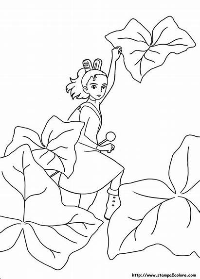 Coloring Arrietty Ghibli Borrower Pages Studio Printable