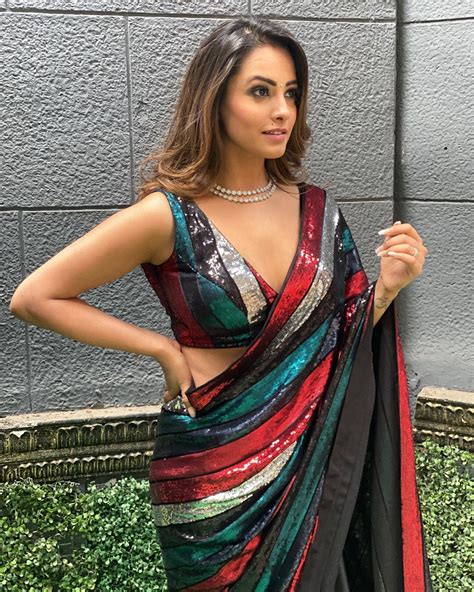 in photos naagin 4 star anita hassanandani raises hotness quotient in multi coloured saree