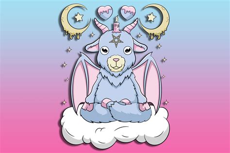 Cute Creepy Kawaii Pastel Goth Goat Graphic By Unlimited Art · Creative