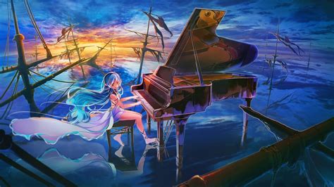 Anime Girl Playing Piano Hd Anime K Wallpapers Images Sexiz Pix