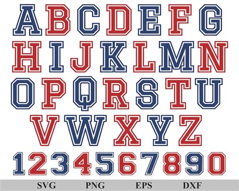 Varsity Font Varsity Alphabet Svg Sport Varsity Svg College Etsy