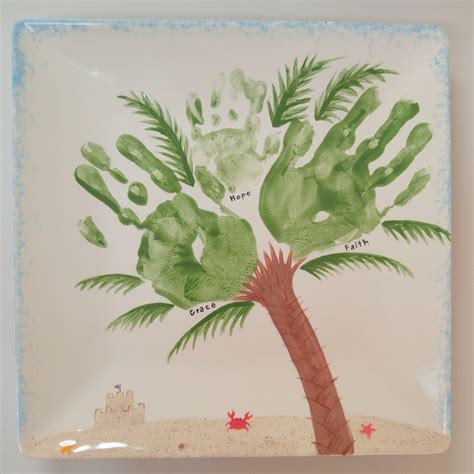 Palm Tree Hand Prints Palm Tree Crafts Baby Art Projects Handprint